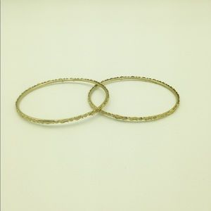 Set of 2 Ivy Gold Toned Minimalistic Bracelets